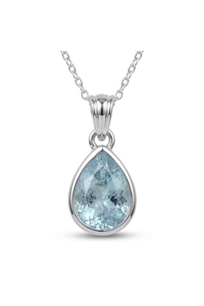 craftmystic 925 silver necklace with faceted aquamarine drop – clarity and in...
