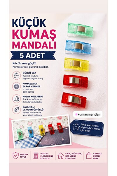 ALOTUHAFİYE KUMAŞ MANDALI KÜÇÜK 5 adet