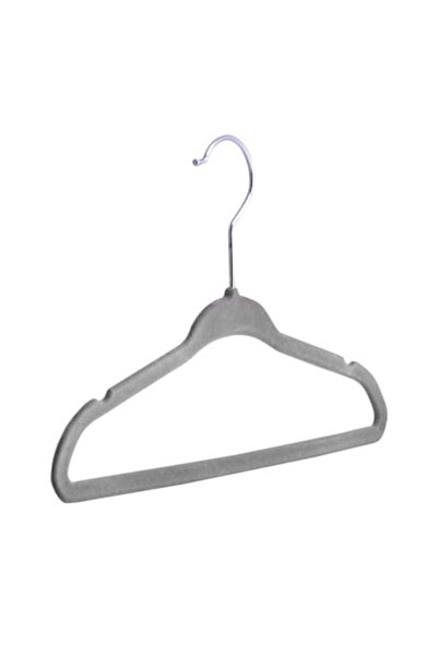 HUMERO Set de 30 de umerașe de catifea antiderapante, gri, 28x18x0.5cm