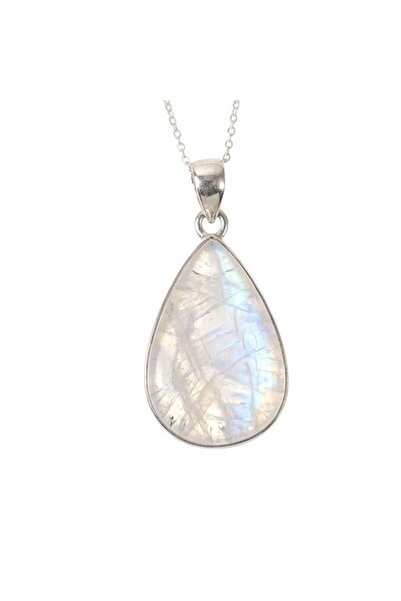 craftmystic Колие от сребро 925 с лунен камък сълза – интуиция и елегантна же...