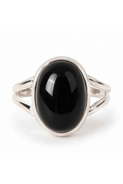 craftmystic Inel Argint 925 cu Onix Oval - Protectie si Stabilitate