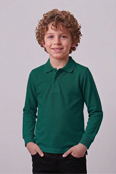 NACAR STORE Unisex Çocuk Okul Lakost Polo Yaka Uzun Kollu Okul Tişört ( Okula...