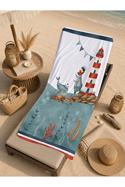 Evmila Retro Tropical Surfer Girl Palm Tree Seaside Patterned 70X150 Beach To...