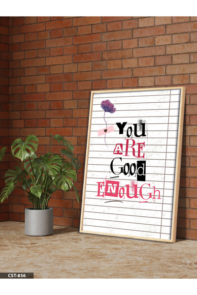 Evinemoda لوحة فنية بإطار خشبي من قطعة واحدة بتصميم You Are Enough