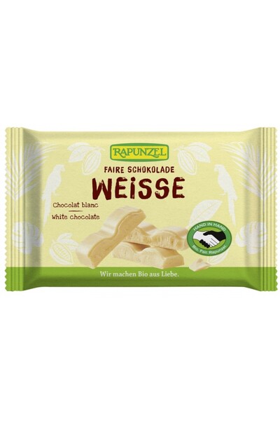 Rapunzel Ciocolată albă cristalină bio, 100g