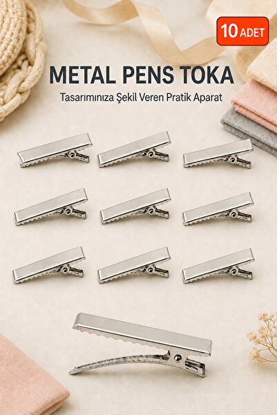 Pernem 10 Adet Metal Pens Toka Timsah Klips Saç Süsü Tasarımı İçin Toka Yapım...
