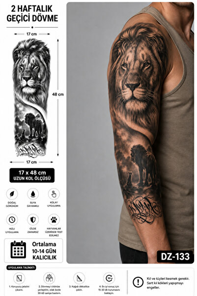 medink tattoo Gerçekçi Tam kol Kaplama Model Geçici Kol Bacak Geçici Sticker ...