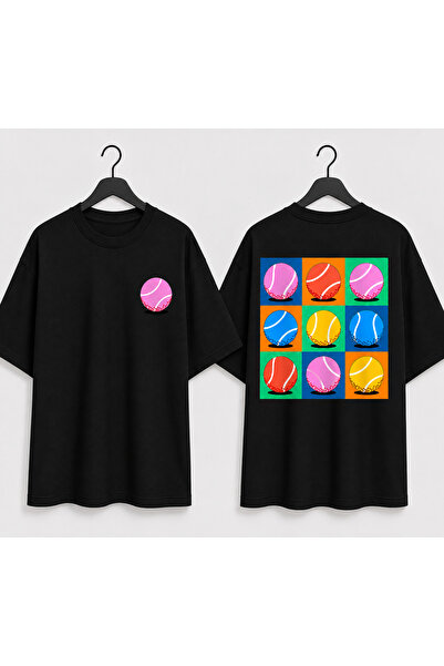 VODEXA Μπλουζάκι Unisex Oversize με στάμπα τένις, 100% βαμβάκι, με θέμα το τέ...