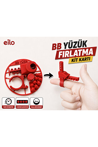 Eilo Yüzüklü Boncuk Fırlatma Seti 6 mm – Parmak Mekanizmalı Mini Hedef Atış O...
