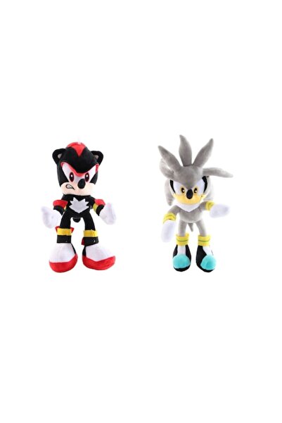 OEM Set de 2 jucării de pluș tip mascotă, SHADOW SONIC și SILVER SONIC, perso...