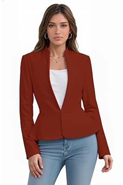 Hybrid & Company Women Double Notch Lapel Sharp Shoulder Pad Office Blazer | ...