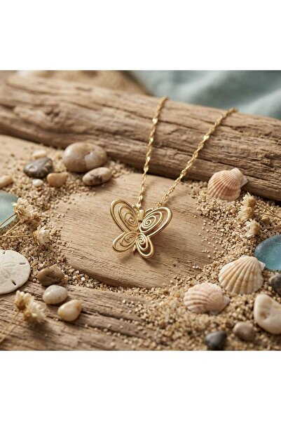 MITH SB TAKI Steel Necklace with Butterfly Figure |   Stainless Steel