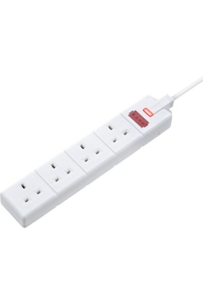 Masterplug 4 Socket Heavy Duty Extension Lead 2M 4G, EXS1342W-01
