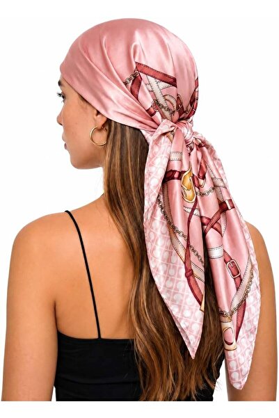GENERAL corciova 35 x 35 Large Square Hair Scarf for Women Silk Like Curly He...