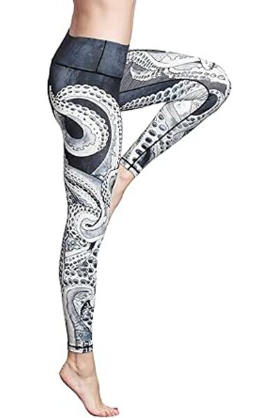 GENERAL Women's Printed Yoga Trousers, Slim Fit High Waist Opaque Fitness Run...