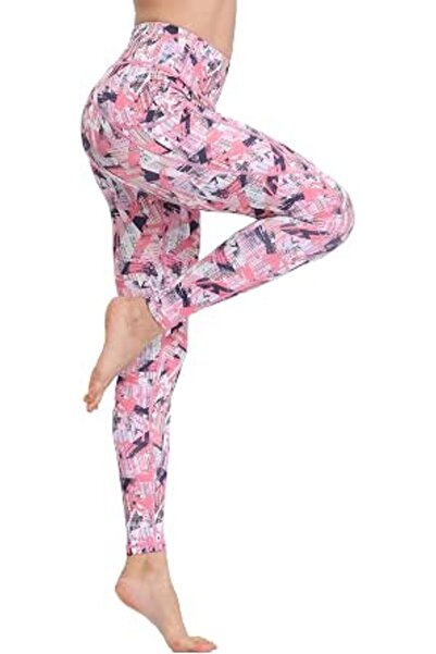 GENERAL Women's Printed Yoga Trousers, Slim Fit High Waist Opaque Fitness Run...