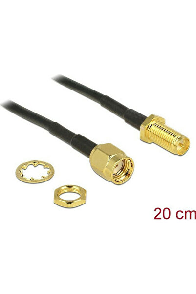 DELOCK Καλώδιο RP-SMA Αρσενικό - RP-SMA Θηλυκό 0,2μ (88876) 1 τεμάχιο