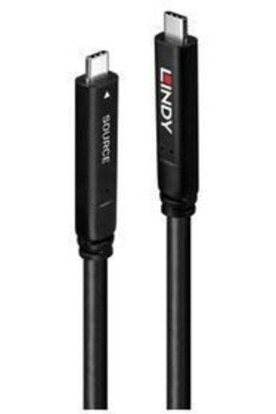 LİNDY Καλώδιο βίντεο USB 3.2 USB-C Αρσενικό σε USB-C 60W PD Μαύρο 15μ