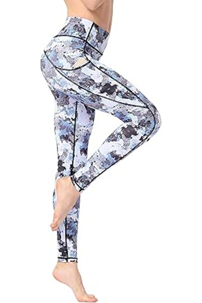 GENERAL Women's Printed Yoga Trousers, Slim Fit High Waist Opaque Fitness Run...