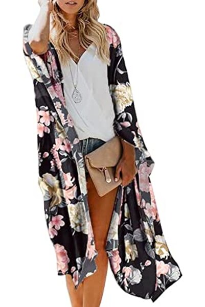 GENERAL MayBuy Women's Summer Long Flowy Kimono Cardigans Boho Chiffon Floral...