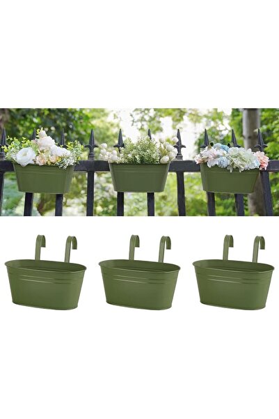 Dahey Metal Iron Hanging Flower Pots for Railing Fence Outdoor Planter Hangin...