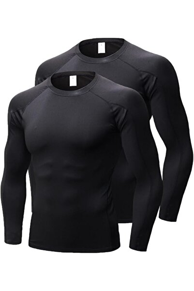 GENERAL Men's Compression Shirts Long Sleeve Athletic T Shirt Workout Cool Dr...