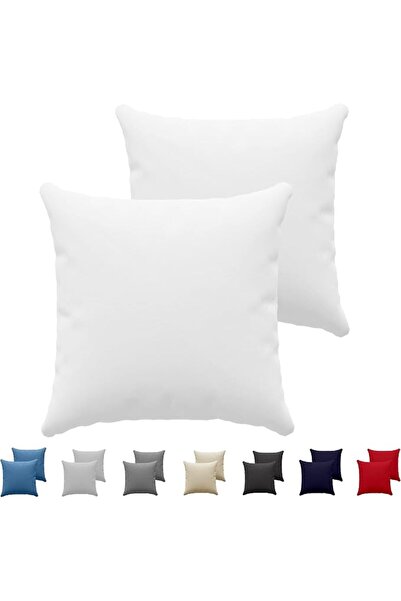 Dreamzie Pillow Cases 65 x 65 cm (Set of 2) - 100% Cotton Jersey 150 GSM - Wh...