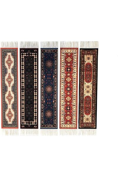 Inusitus Set of 5 Rug Bookmarks, Colorful Carpet Book Marks for Reading, Mini...