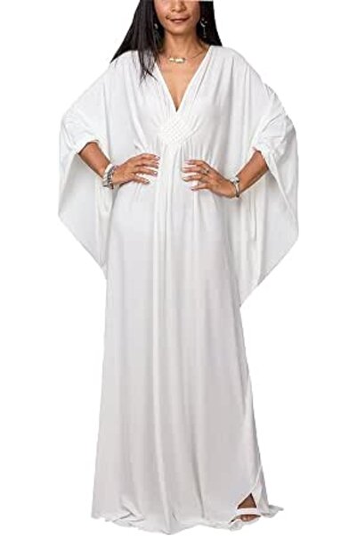 GENERAL Women's Bohemian Kaftan Maxi Loungewear Oversized Nightgown Homewear ...
