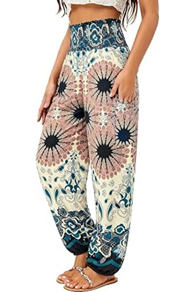 GENERAL QIANXIZHAN womens Boho Palazzo Slacks