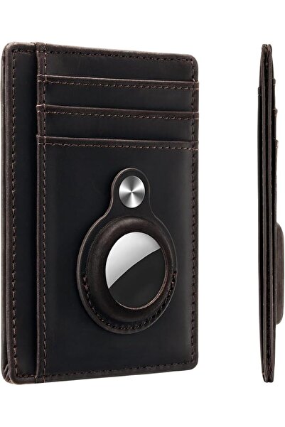 GENERAL Slim Minimalist Front Pocket Wallet with Built-in Case Holder for AirTag