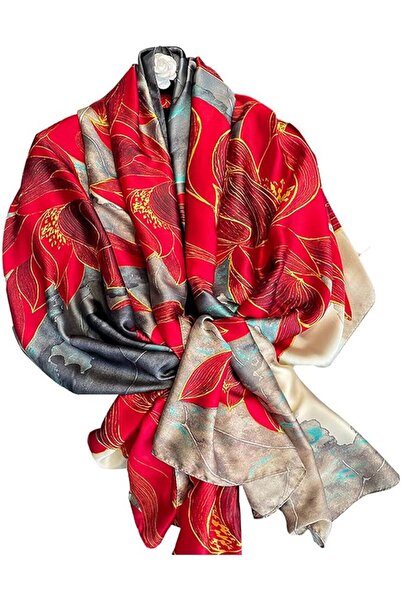 GENERAL Fashion Scarves 100% Satin Silk Scarf Long Lightweight Sunscreen Shaw...