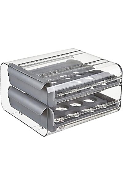 LAZATİK Organizer Box, Transparent Plastic Egg Storage Box Anti-Drop Food Sto...