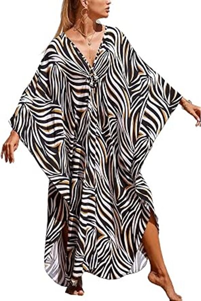 YouKD Women's Summer Long Kaftan Maxi Bohemian Dress Beach Coverups Bikini Ro...