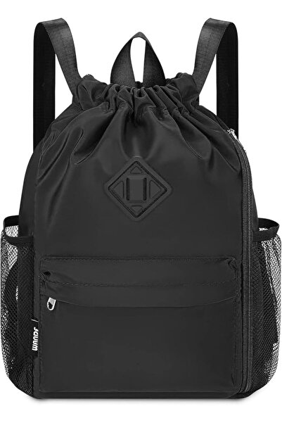 WANDF Drawstring Backpack Sports Gym Sackpack with Mesh Pockets Water Resista...
