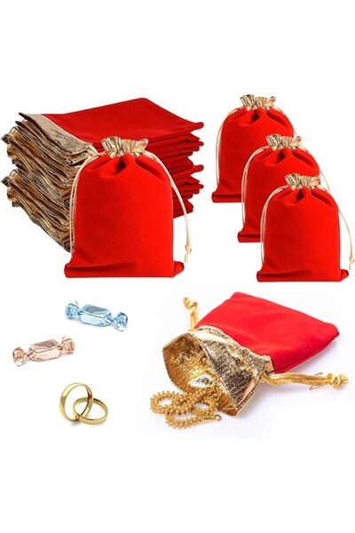 GENERAL URbazaar 30 Pcs 3 Style Velvet Gift Bags Organza Bags With Drawstring...