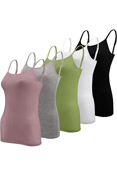 BQTQ 5 Pcs Women's Camisole Vest Tops Spaghetti Strap Undershirts Camisoles |...