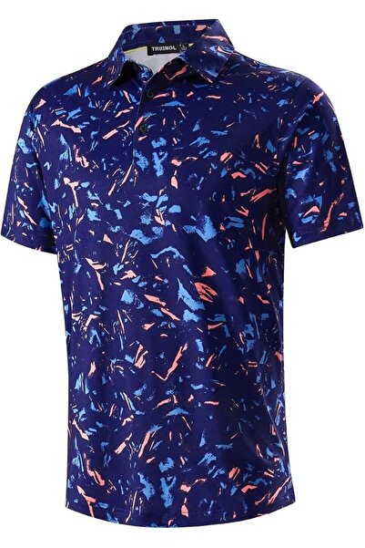 GENERAL Golf Shirts for Men Dry Fit Performance Print Short Sleeve Moisture W...