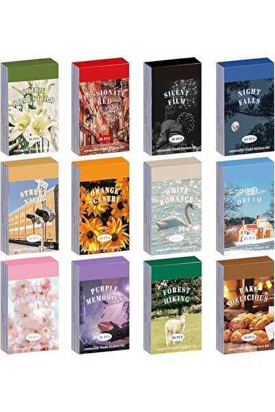 GENERAL 12 Sets 600 Sheets Washi Stickers for Journaling, Map Nature Celestia...