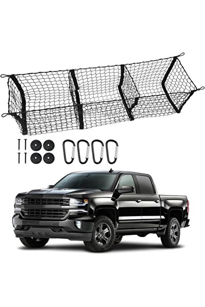 X SPRING Xspring 3 Pocket Cargo Net Trunk Bed Organizer, Expandable Cargo Net...