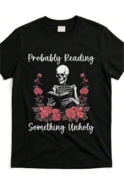 k222 Books Probably Reading Something Unholy 100% T-Shirt For Halloween