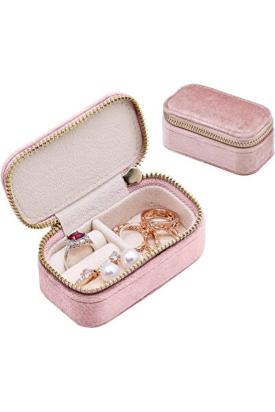 MAKINGTEC Mini Jewelry Travel Case, Velvet Small Travel Jewelry Box, Portable...