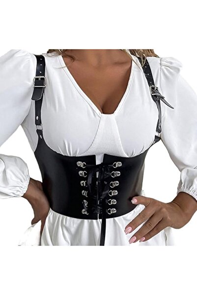 NALACAL Leather Wide Waist Belt Women, Tied Cinch Underbust Corset Belts Goth...