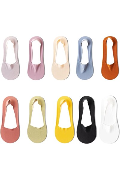 Arabest Women's Ultra Low Cut Socks,Ice Silk Thin,No Show,Non-Slip Cotton Sol...