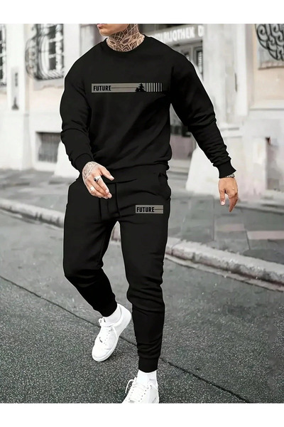 PAVRO Sweatshirt Tracksuit Set Oversize Shaped Comfortable Fit Quality Fabric