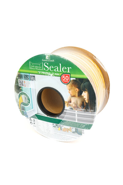 Alista Home Window door insulation tape, 50 m, D profile 21x15 mm, self-adhes...