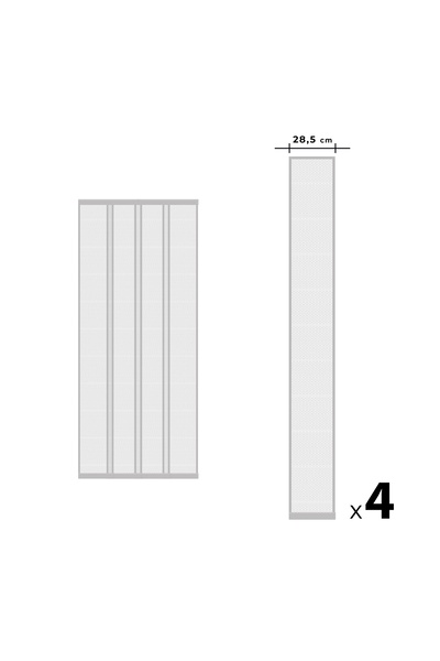 Alista Home Plasă de țânțari pentru ușă, 100x220 cm, 4 benzi, plasă anti-inse...