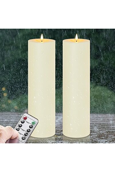 GENERAL شموع LED بدون لهب مقاومة للماء مقاس 10 سم × 35 سم مع جهاز تحكم عن بعد...