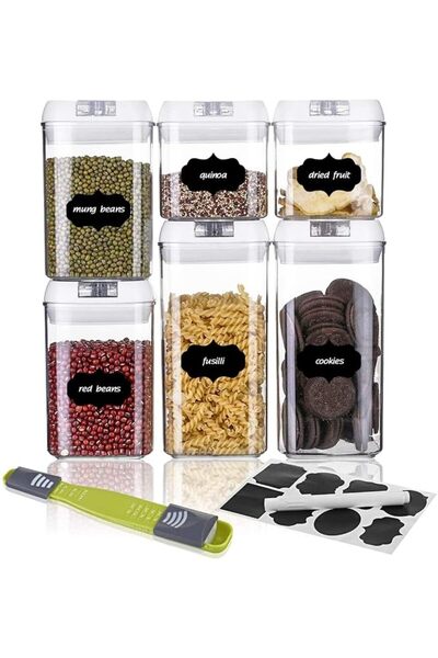 TRASSLE Airtight Food Storage Containers with Lids, 6 Set BPA Free Plastic Co...