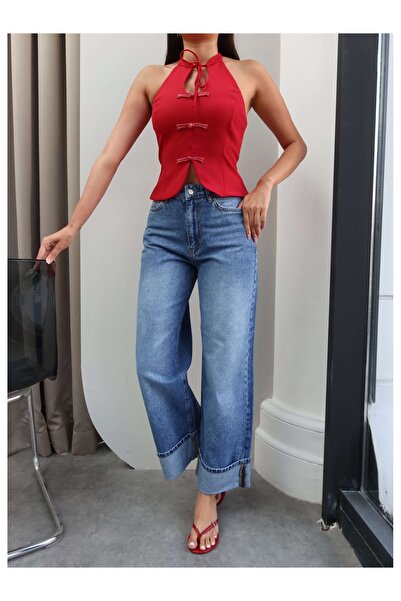 ESRAHELVACI Wide Leg Curled Jeans